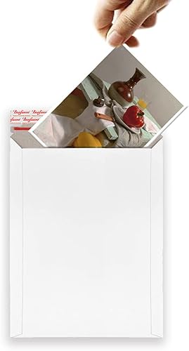 Miniatura 3 de Paquete de 30 sobres rígidos de 6.25 x 8.25 pulgadas, color blanco, autosellado, se mantienen planos, cartón kraft sin doblar, para despegar y