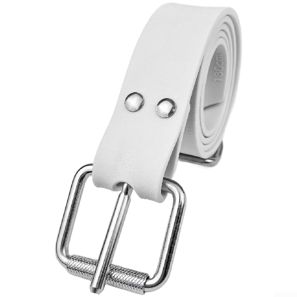 Posheliox Adjustable Quick Release Diving Weight Belt, Silicone Scuba Freediving Belt with Non-Slip Grip, Stainless Steel Buckle for Underwater Training - Red,(White)