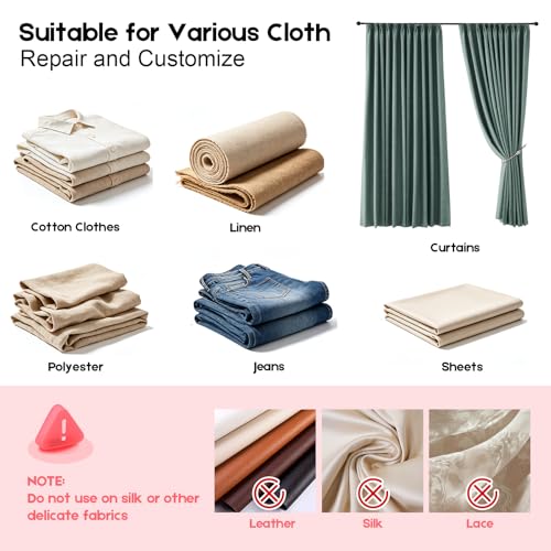 Image of Stitch Gun for Clothes, Handheld Quick Clothing Fixer | 3000 Fasteners (1000 Black /1000 White /1000 Color) + 6 Needles, for Quick Clothing Repairs, Retail Tagging, and Fabric Crafts