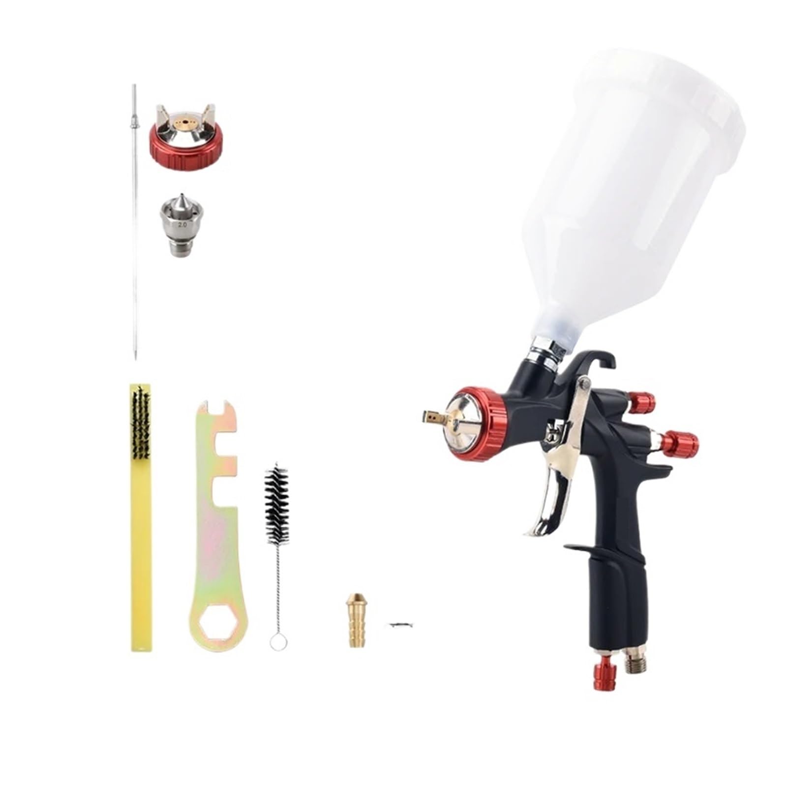 Pistolet Na Sprężone Powietrze Do Malowania Samochodu Zestaw Pistoletów Natryskowego Aerograf 1,7 Mm A610 Natryskowy Z Dyszą,3/1,4/1,5/2,0(1.7 gun 2.0 nozzle)