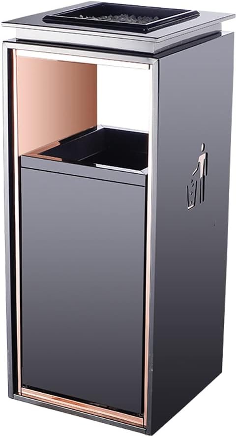 Cigarette Butt Receptacle Ash Tray Stainless Steel Ashtray Trash Can Hotel Lobby Trash Can Hotel Corridor Vertical Ashtray Trash Can Ashtray for Outside Patio，C One Size，C One Size