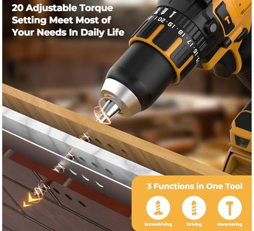 Image of MAF PRO 36V Brushless Copper Motor (BIS Approved) | Cordless drill machine with 2 Battery 5.0Ah Capacity | Heavy Duty cordless drilling machine, Powerful drill machine for wall drilling