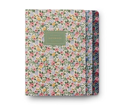 RIFLE PAPER CO. Rosa Stitched Notebook Set, Assorted Set of