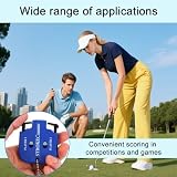2 Liczniki Uderzeń Golfowych, Przenośny Licznik Wyników z Wiszącą Liną Miniaturowy Kwadratowy Licznik Uderzeń dla 2 Graczy Klikacz do Treningów Golfowych Zawodów i Gier (Niebieski)