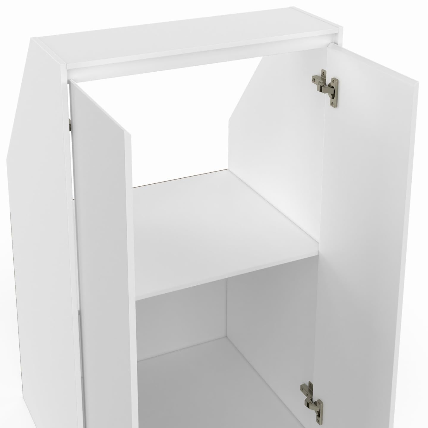IDMarket - Schrank unter Dachschräge 2 Türen TOMI 60 x 50 x 110/70 cm weiß