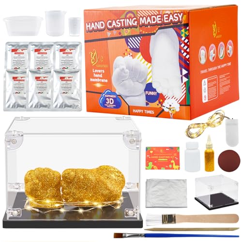Image of Baby Hand Casting Kit, Plaster Hand Molding Casting Kit for Baby Infant Hand & Foot Molding, Baby Gift Feet Mold Kit for First Birthday, Christmas & Newborn Gifts, Thanksgiving Gift