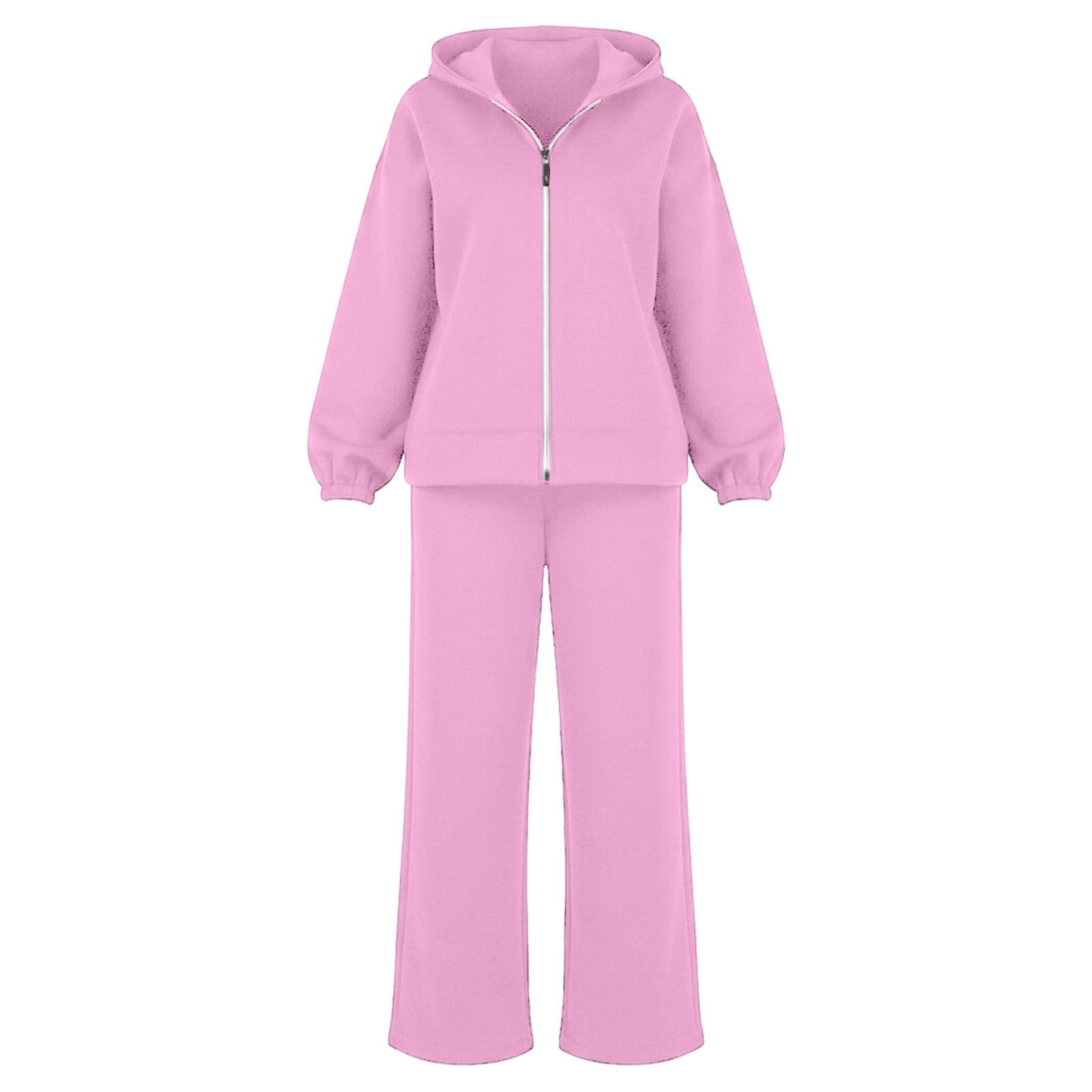 Completo casual due pezzi Versatile con felpa con cappuccio, felpa con cappuccio tinta unita e pantaloni dalla vestibilità comoda.