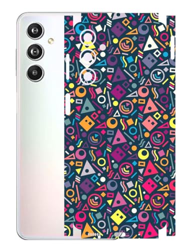 Image of AtOdds - Samsung Galaxy F54 (5G) Mobile Back Skin Sticker - Lamination - Rear Screen Guard Protector Film Wrap (Coverage - Back+Camera+Sides) (Design - Shapes Graffiti)