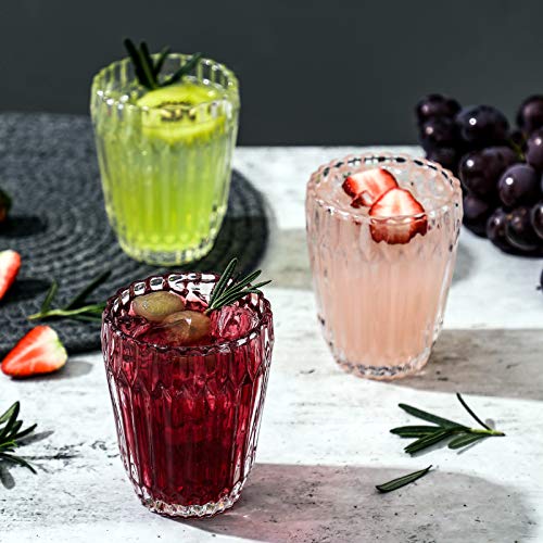 Juice Glasses 8 Oz. Set Of 6 From 1500° C Tabletop Clear Glass Tumblers Vintage Small Water Glasses For Morning Milk Soda Beverage For Kids And Women (Juice Glass) #TOP5