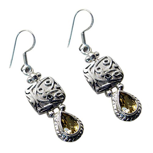 Boucles d'oreilles en citrine naturelle, le cadeau idéal en argent 925