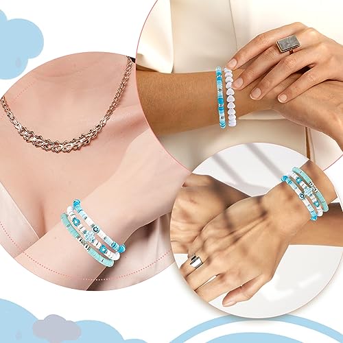 Besydec Jewelry,Heishi Surfer Bracelet Set,Preppy Stuff,Charm Beaded Bracelets,Aesthetic Gifts for Women2