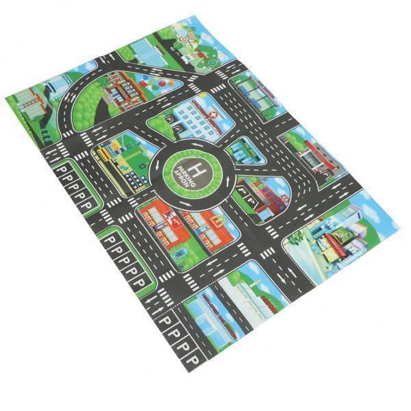 calandis CALANDIS™ 2x83 x 58 cm City Traffic Play Mat with Tracks Roads for Car Trucks Train Toy-picture-25