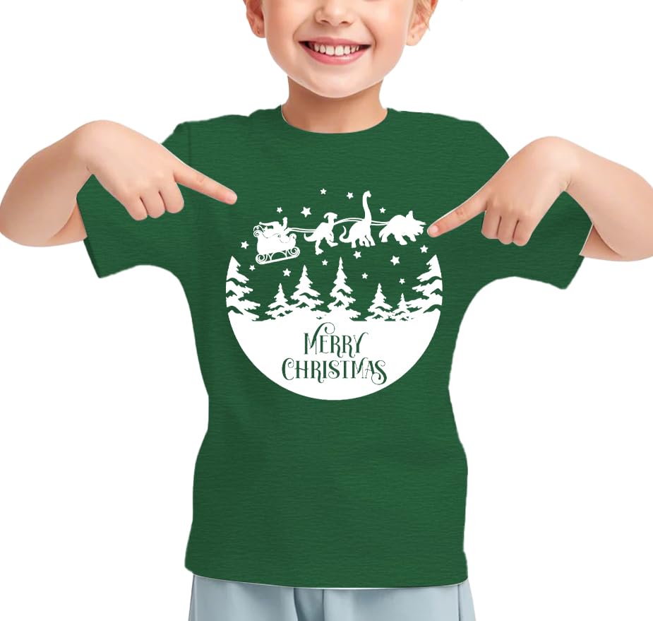 Image of Christmas Shirt for Kids Toddler Boys Girls Rudolph The Red Nose Reindeer T-Shirts Short Sleeve Holiday Tee