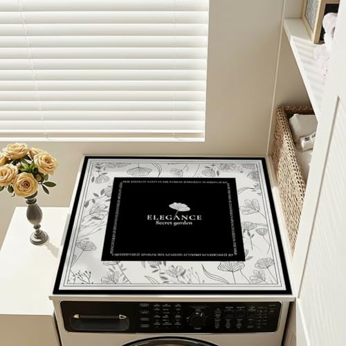 Image of Modern Printed Washing Machine Top Mat | Water Absorbent & Anti-Slip Dust Guard | Scratch-Proof Laundry Counter Cover for Front /Top Load Washing Machines | Non-Slip Waterproof Dust Cover