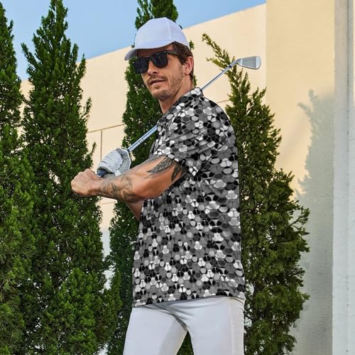 Image of Men's Funny Golf Shirts Hawaiian Polo Shirts 80S Flashes Polo Shirts Funny Hawaiian Beach Summer Golf Polo Shirts