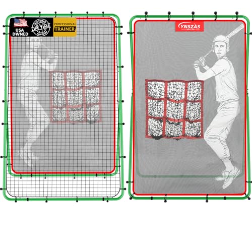 YNSZAS ???????????? [2-in-1] Pitch Back Rebounder Practice Net, 7x4 FT Adjustable Bounce Back Return Net for Volleyball Softball Lacrosse Soccer Baseball Throwback Trainer Gifts, Profession Training Machine