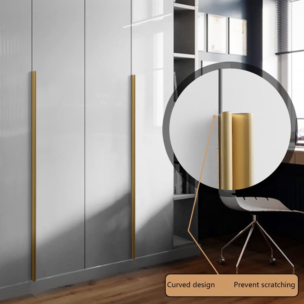 Tiradores de latón dorados para muebles, pomos ocultos con tornillos, diseño moderno (800 mm)