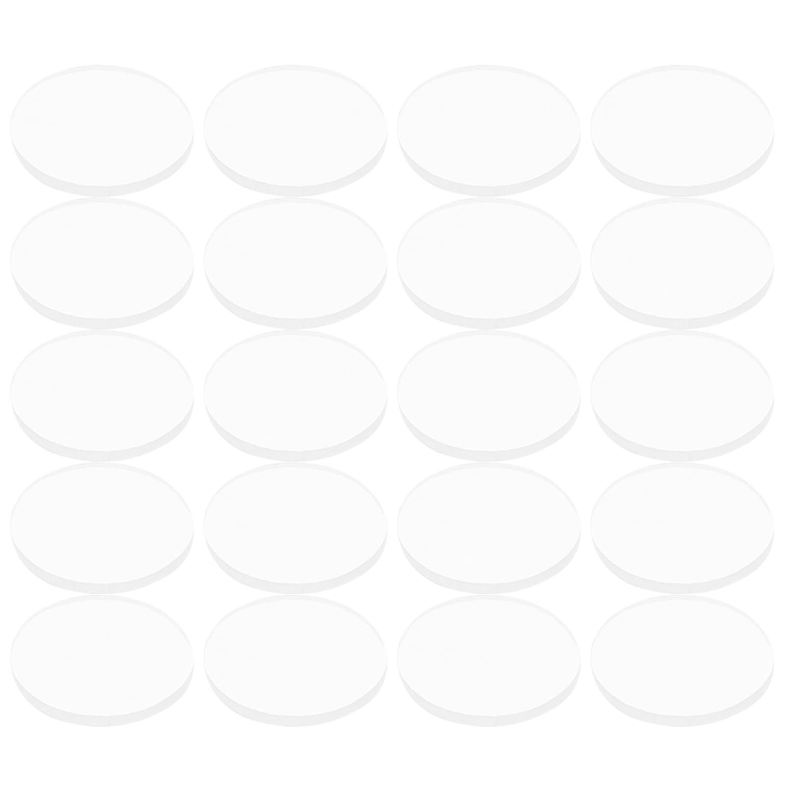 ZenithQuest 20 Pcs Glass Table Top Bumpers, 25mm x 2mm Transparent Non-Adhesive Spacer Pads, Anti-Slip Anti-Scratch Pads for Glass Tables Coffee Tables Furniture