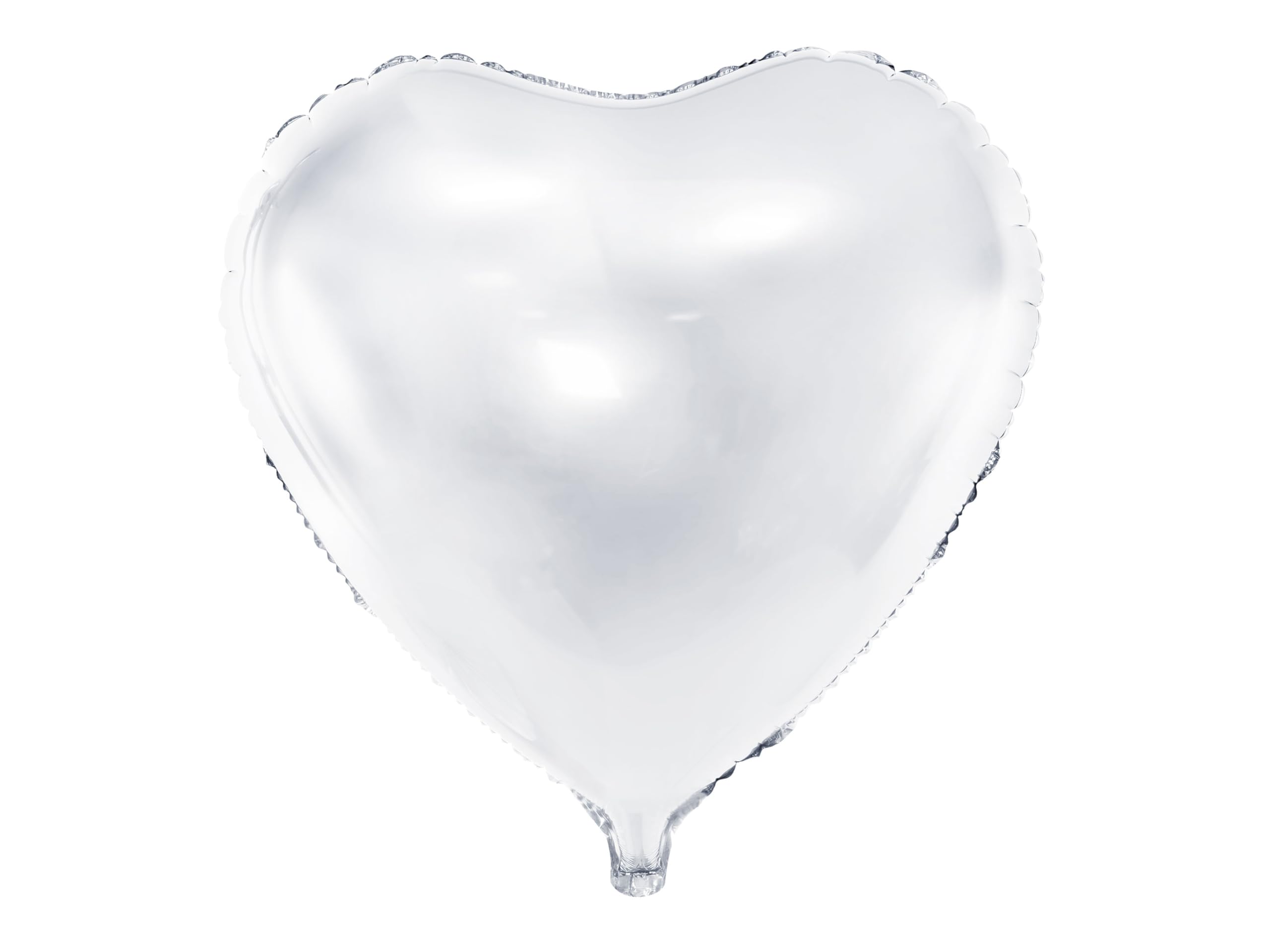 Partydeco White Mylar Foil Balloon In Heart Shape Metallic Ø 45 Cm