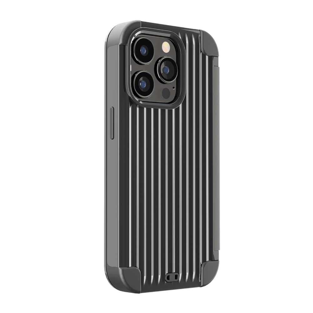 Premium Style iPhone14Pro 用 ハイブリッドフリップケース [ブラック] PG-22QHF01BK
