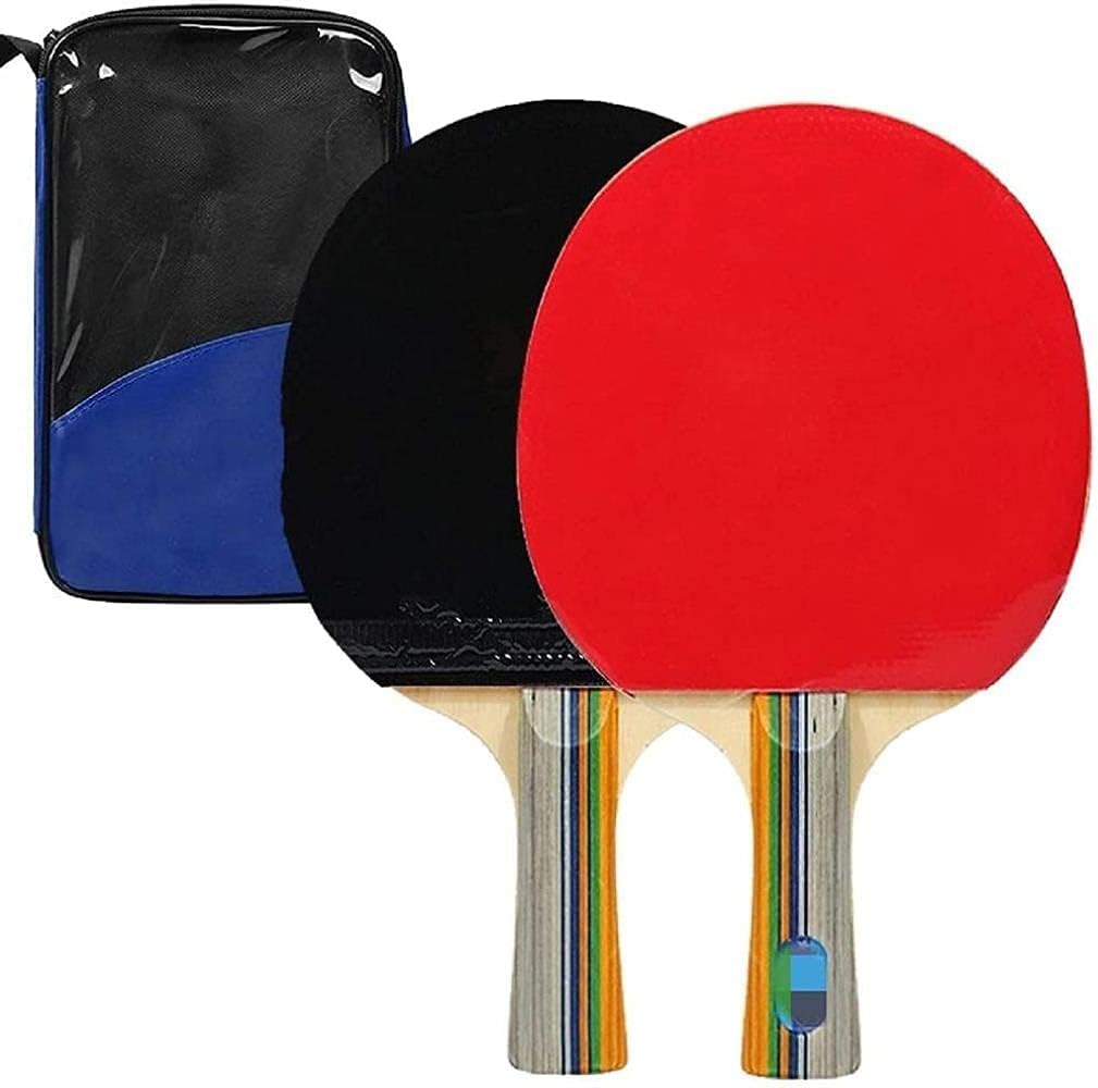Table Tennis Ping Pong Paddles Ping Pong Paddle Ping Pong Paddles Quality Rackets 2 Ping Pong Bats Long Short Handle Ping Pong Racket Set for Increased Control Spin Power (Short Handle)