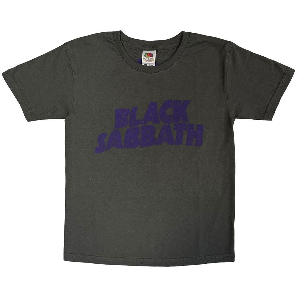 Black Sabbath Childrens/Kids Wavy Logo T-Shirt (5-6 Years) (Charcoal Grey)