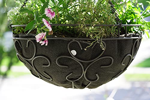 Ez Swap 16" Round Fabric Coconut Liner Replacement, 16 Inch Fabric Liner For Hanging Flower Baskets, 16 Inch Round No Coco Liner For Hanging Planters, Use 3+ Seasons! #TOP4