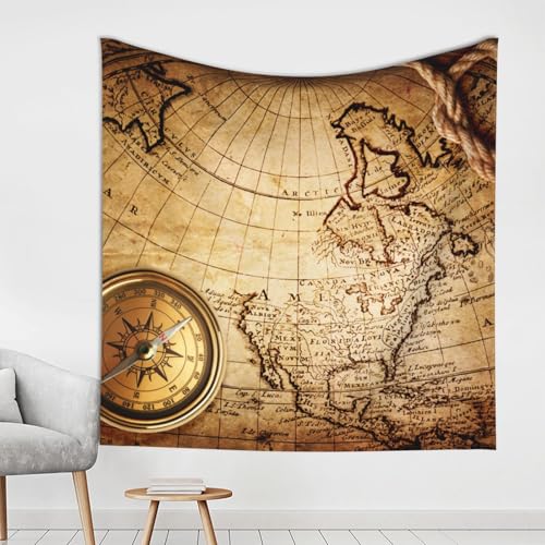 �r���e�[�W���E�n�}��̌Â��R���p�X �^�y�X�g���[ �C���e���A �Ǐ��� �Ǌ|�� �I�V���� ���͋C�]�� �w�i ���@�\ �̂�� �J�o�[ �ډB���i�T�C�Y�F��150×��150cm�j