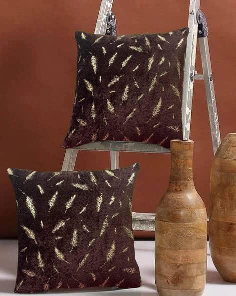 IM FAB Velvet Decorative Throw Pillow/Cushion Cover,Bedroom & Living Room Brown Velvet with Gold Feathers Cushion Cover,(24x24 Inch,40X40 CMS),Set of 2 pcs-Brown (B0B2PWK5T8) Amazon Price History, Amazon Price Tracker