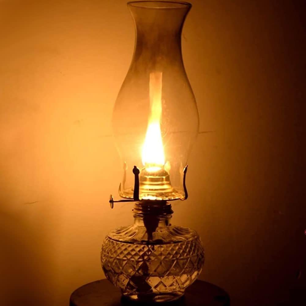 Klare Kristall-Öllampe mit Docht, Verstellbarer Schalter, Kerosinlampe, Vintage-Hurrikan-Lampe, Camping-Zeltlampe, Laterne