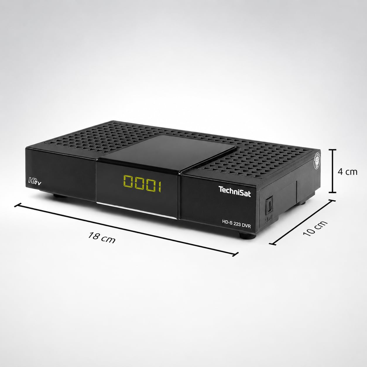 TechniSat HD-S 223 DVR - Receptor Satélite HD DVB-S2 con Grabación USB, HDTV, HDMI, Reproductor Multimedia USB, EPG 7 Días, Temporizador y Mando a Distancia, Negro