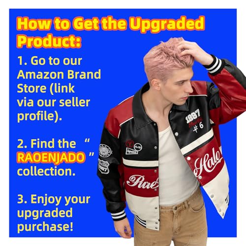 Image of Unisex Racing Jacket for Women Leather Jacket Women Oversized Trendy Streetwear Red XL