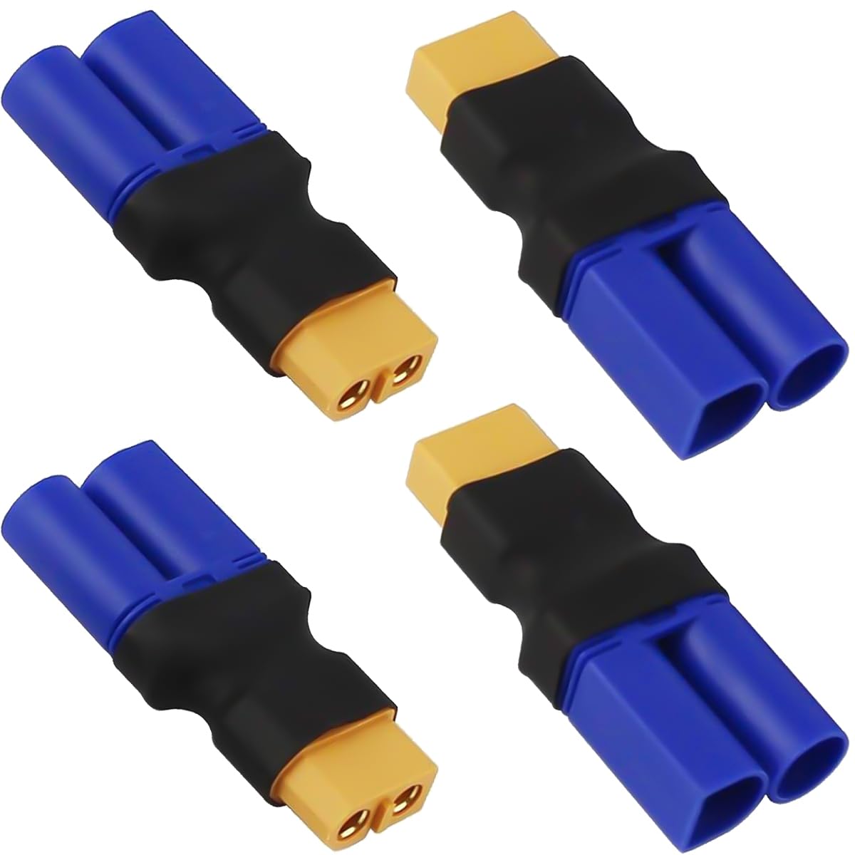 EatPitaya XT60 Female to EC5 Male Plug Connector, XT60 to EC5 Female Male Adapter, Wireless Power Converter Plug for RC Lipo,FPV Drone,Model Car Aircraft Battery - 4pcs