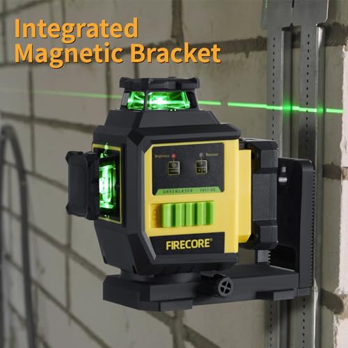 image for Firecore Laser Level 360 Self Leveling with Tripod, 3 X 360 Green Beam