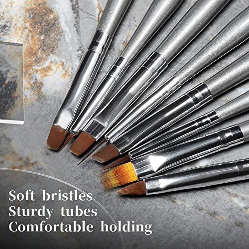 Aokitec Nagelpinsel Set 8 Stück für Gelnägel, UV Gel, Acryl & Nailart – Ansicht 6