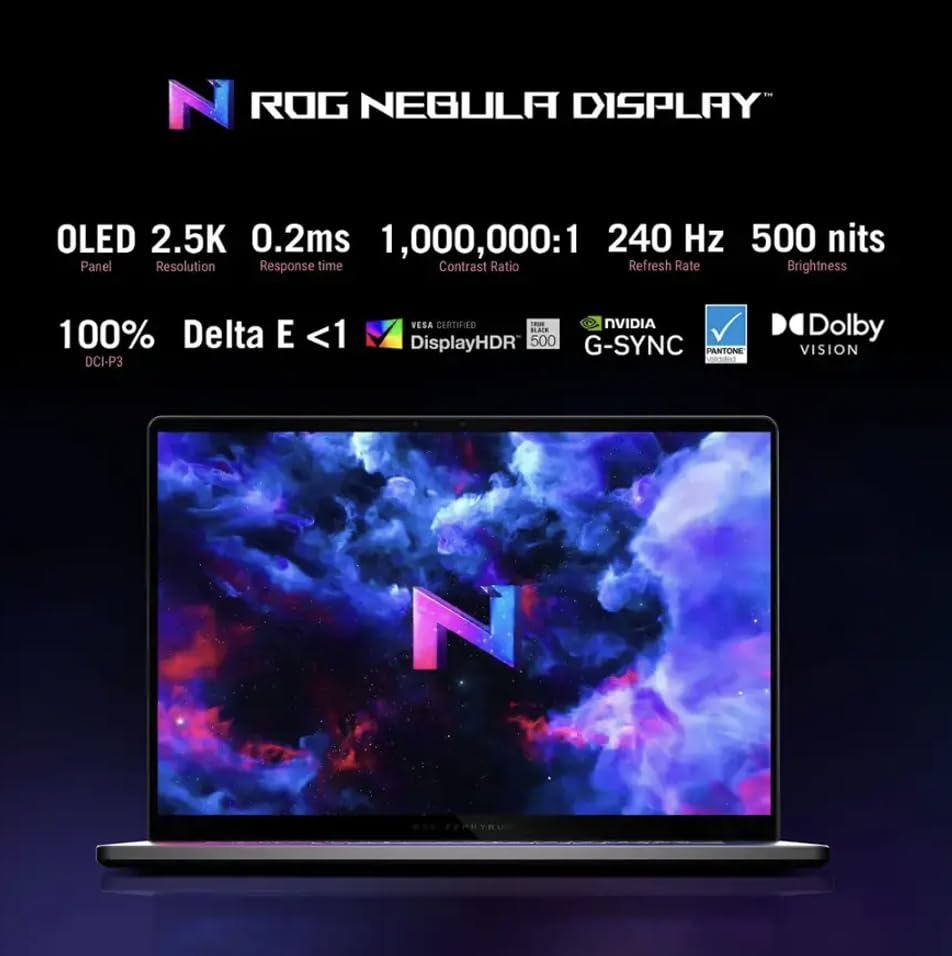 Image of ASUS ROG Zephyrus AI Gaming Laptop 16.0 inch 240Hz OLED WQXGA Display (Intel Ultra 9-285H, GeForce RTX 5080 16GB, 32GB LPDDR5X, 4TB PCIe SSD, RGB KB, Thunderbolt 4, Win 11 Home) w /USB-C Dock