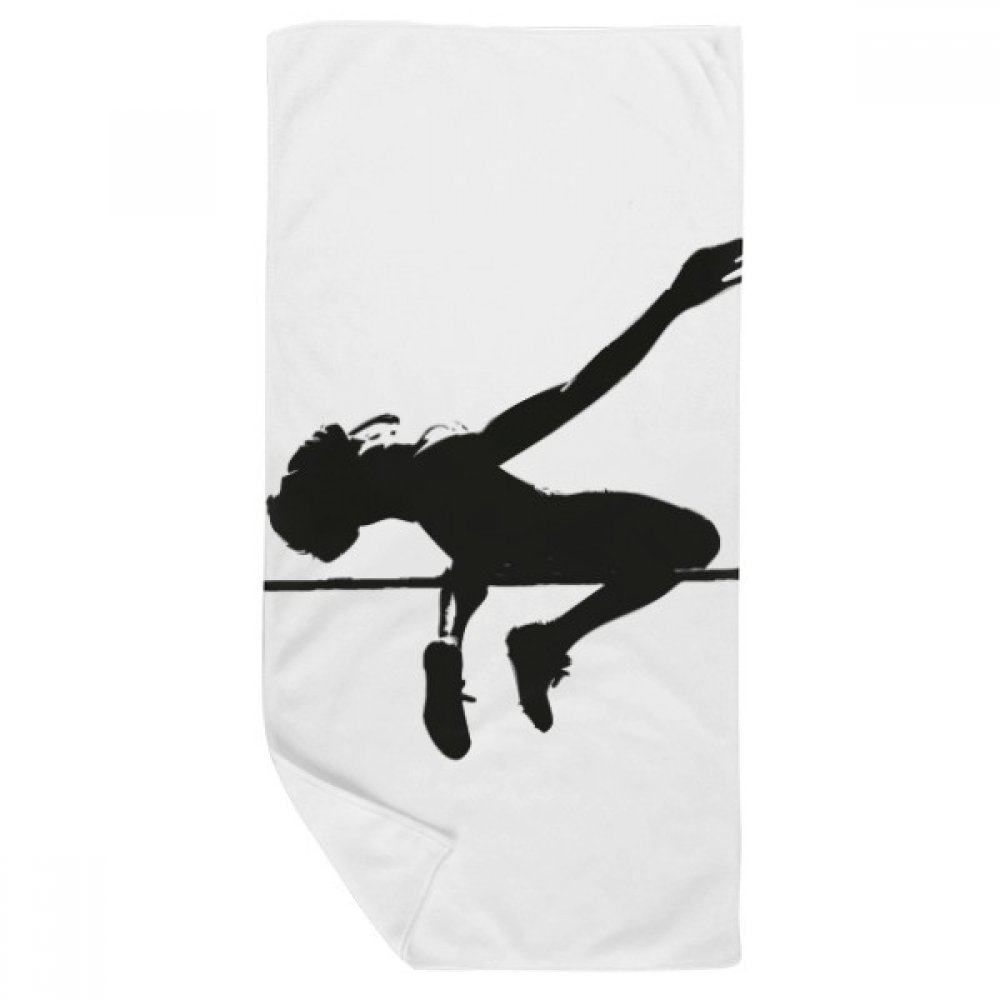 Serviette de bain éducation physique saut en hauteur multicolore 35x70cm douce