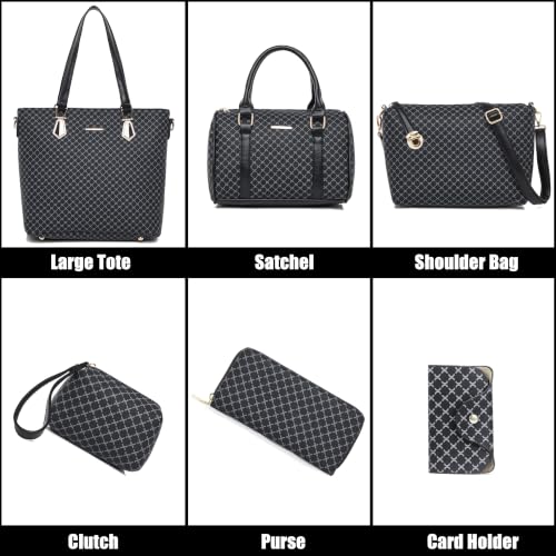 Image of OTMIPIML Purses and Handbags for Women Synthetic Leather Tote Crossbody Bags Satchel Purses Set 6pcs | Set