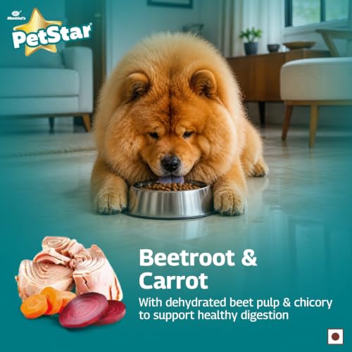 Image of Petstar Adult Dry Dog Food 1 kg, Tuna & Rice Formula, High Protein, Easy Digestion, Immunity Support, No Artificial Flavours or Added Sugar