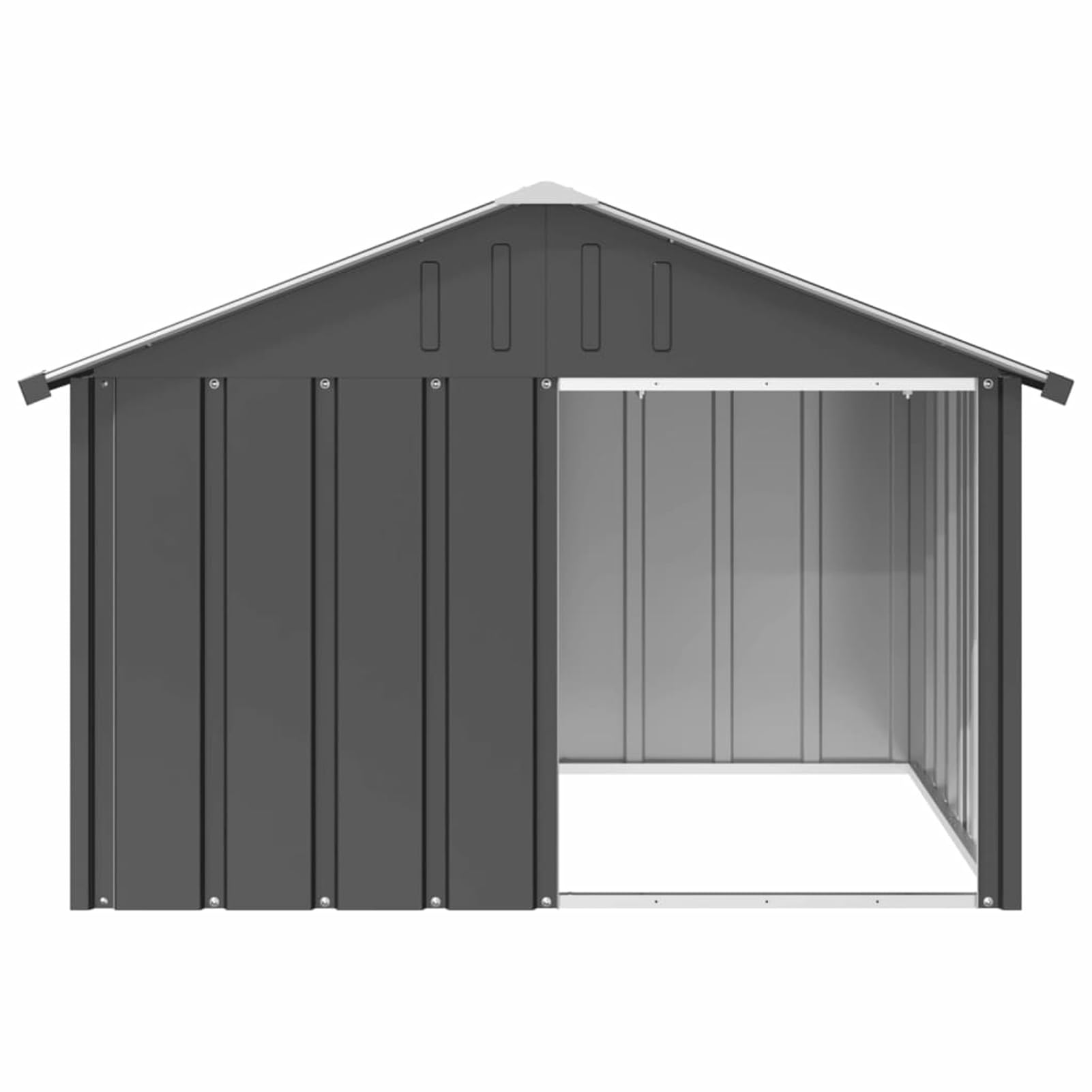 IKAYAA Caseta para Exteriores Grande, Caseta para Perros Acero Galvanizado 116.5 x 103 x 81.5 cm Antracita