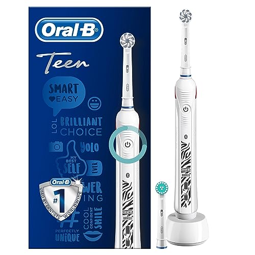 Oral-B Teen Brosse À Dents Électrique Rechargeable Avec 1 Manche Et 1 Brossette, Technologie 3D,...