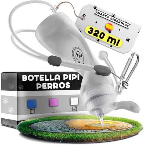 Pipi Bottle Dogs Silicone 320ml - 1 Bottle Clean Pipi Dogs Street + 1 Carabiner + 1 Adjustable Rope - Water Bottle for Dogs - Clean Pee and Urine - Multipurpose Dog Accessories (White, 320ml) Pipi Bottle Dogs Silicone 320ml - 1 Bottle Clean Pipi Dogs Street + 1 Carabiner + 1 Adjustable Rope - Water Bottle for Dogs - Clean Pee and Urine - Multipurpose Dog Accessories (White, 320ml)