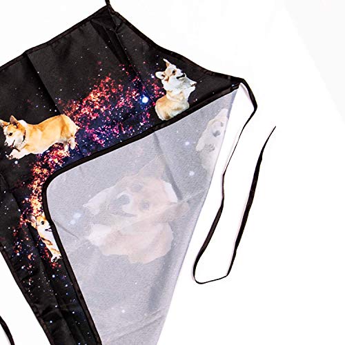 Granbey Galaxy Welsh Corgis Chef Bib Apron Cute Puppies Kitchen Cooking Apron Custom Bbq Baking Aprons Funny Dog Animal Apron Beautiful Space Print Universe Aprons For Women Men Teens #TOP2