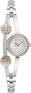 guess Gb Chloe Analog Watch for Woman with Silver Round Dial & Two-Tone Recycled Steel Bracelet Band Water Resistant Women's Wrist Watches - GW0756L3-picture-32