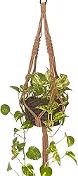 Suporte Corda Para Pendurar Vasos de Plantas 70 cm Arte Macrame (Bege)