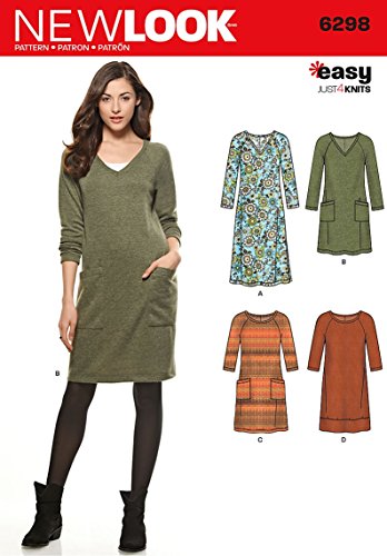 NEW LOOK U06298A Misses' Knit Dress Sewing...