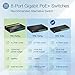 TRENDnet 8-Port Gigabit PoE+ Switch, TPE-TG80G, 8 x Gigabit PoE+ Ports, 123W PoE Power Budget, 16 Gbps, Ethernet Splitter, NDAA & TAA Compliant, Metal, Lifetime Protection, Black