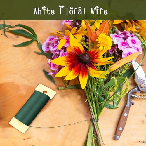 Green Floral Wire, 38 Yards 114 Ft 22 Gauge Metal Wire for Crafts, Flexible Wreath Flower Thin Craft Wire for Ornaments Ribbon Making DIY - Thumbnail 5