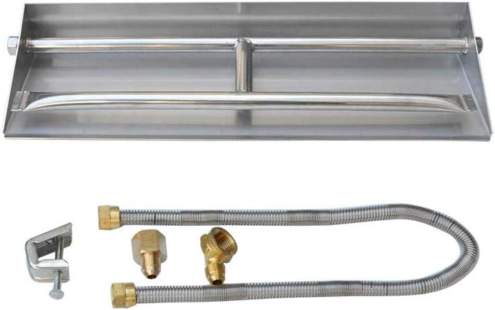 Stanbroil 20.5" Natural Gas Powder Coated Steel Fireplace Dual Flame Pan Burner Kit