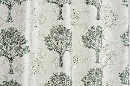 Image of Exporthub Glossy Shine 3D Floral Digital Printed Green Colour Window Curtains 5 feet Long Set of 2 Pc, for Living Room and Bedroom (EHSPR079 54)